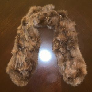 Real Brown Rabbit Fur Scarf
